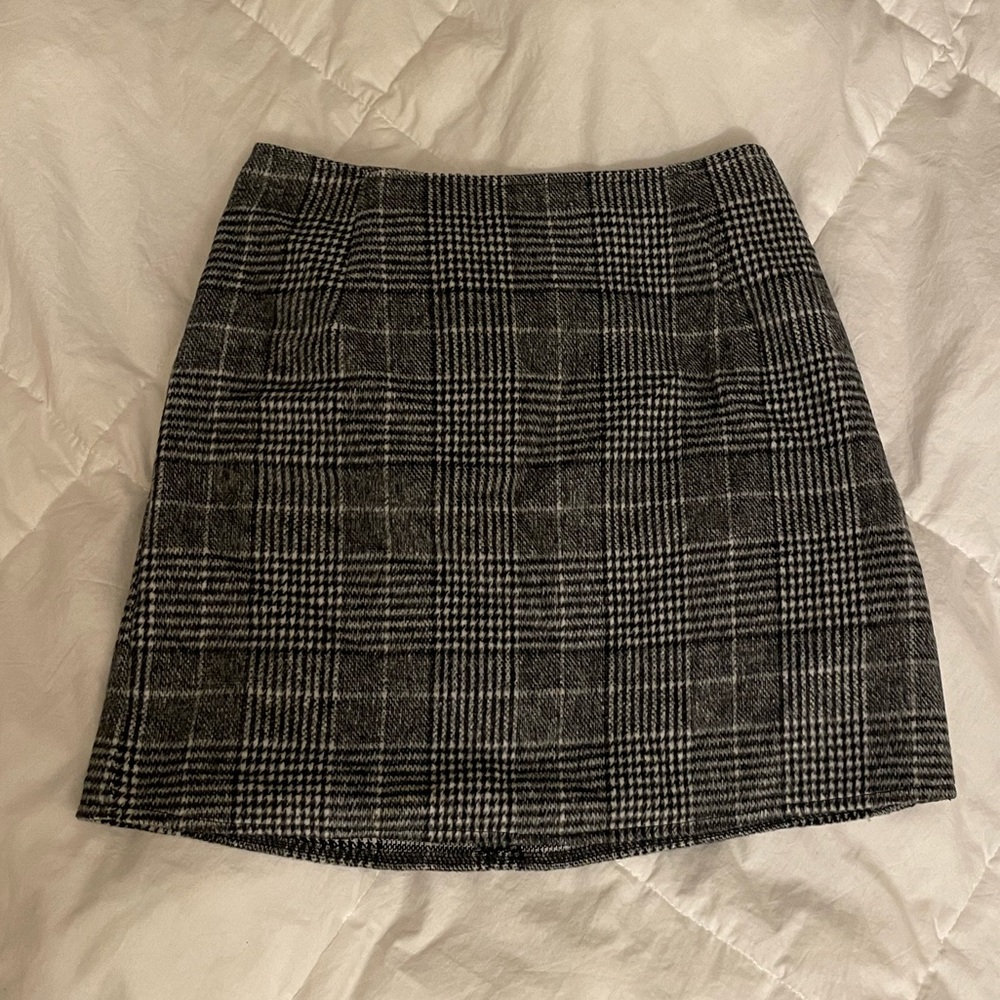 Motel Black and White Plaid Skirt
